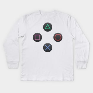 PS4 Controller Buttons Kids Long Sleeve T-Shirt